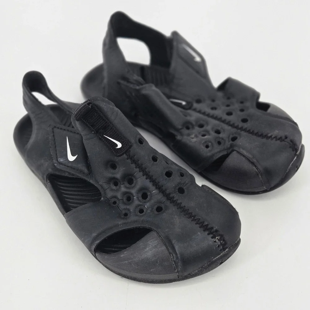 Nike Sunray Protect 2 TD Black Water Sandals Shoes 9C Toddler Kids Size 9 VGUC